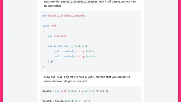 PHP 8.1: cloning and changing readonly properties