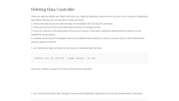 Azure Arc for Data Services, part 6 – Data Controller
