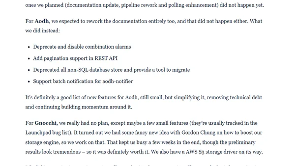 A retrospective of the OpenStack Telemetry project Newton cycle