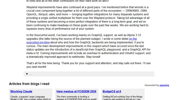 Status update, June 2020