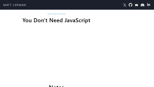 You Don't Need JavaScript