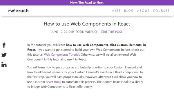 How to use Web Components in React