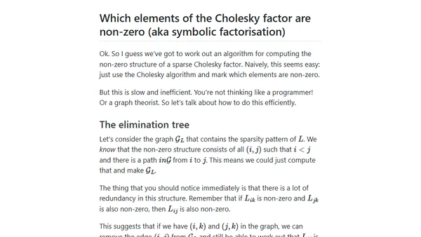 Sparse Matrices 2: An invitation to a sparse Cholesky factorisation