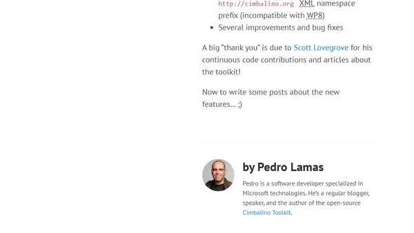Cimbalino Windows Phone Toolkit updated to v2.3.0