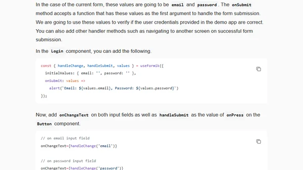 Creating and Validating React Native Forms with Formik
