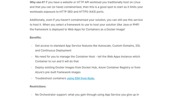 Understanding Azure's Container PaaS Capabilities
