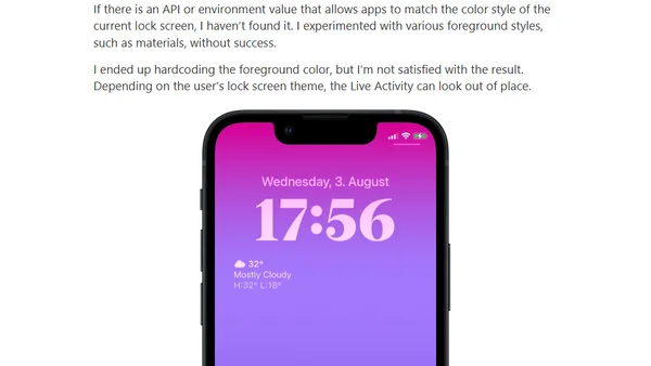 Experimenting with Live Activities