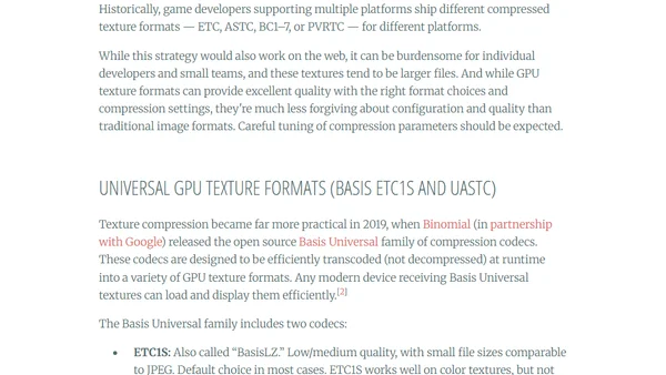 Choosing texture formats for WebGL and WebGPU applications
