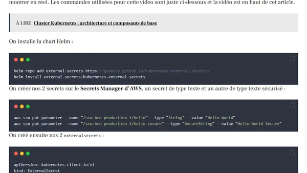 Kubernetes External Secrets : test rapide