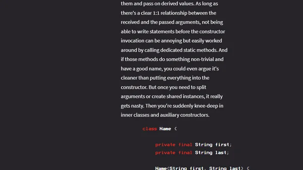 Java 22 Previews Statements Before super(...) and this(...) - Inside Java Newscast #62