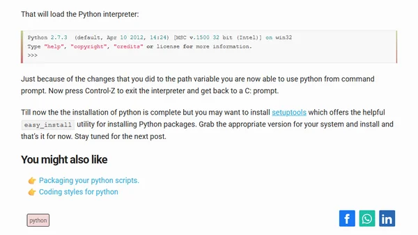 Setting up python on windows