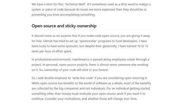 Less code is often better