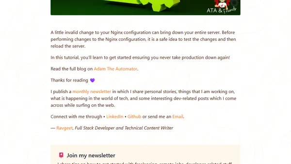 How to Test Your NGINX Configuration Before Screwing it Up