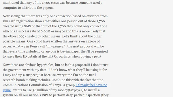 Kenyan Government Wants to Play Big Brother