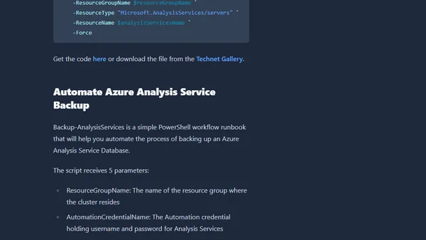 Use PowerShell to Enable and Automate Azure Analysis Services Backup