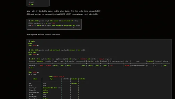 Waiting for PostgreSQL 18 – Allow NOT NULL constraints to be added as NOT VALID