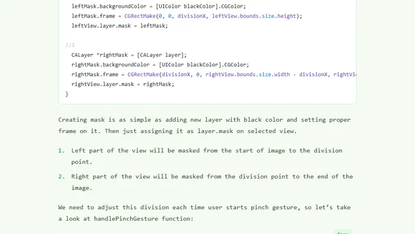 Pinch to reveal animation, like in Boeing Milestones