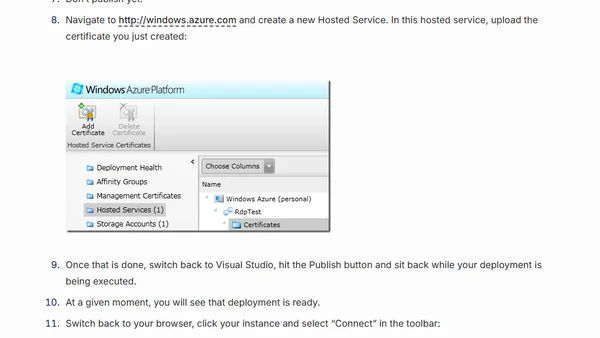 Windows Azure Remote Desktop Access