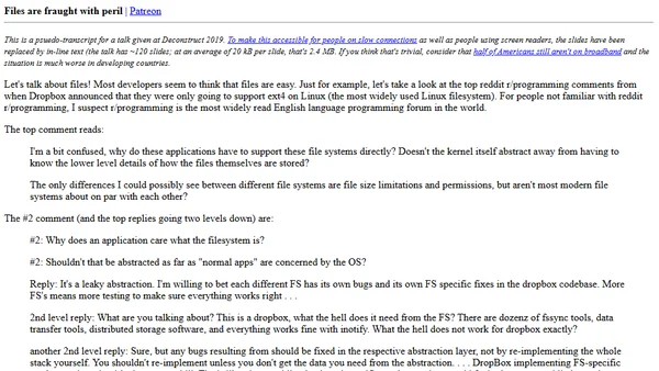 Files are fraught with peril