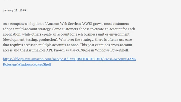 Cross-Account IAM Roles in Windows PowerShell