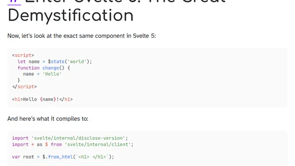 Svelte 5's "Magic" Debunked: It's Just Syntactic Sugar