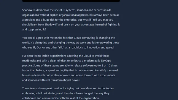 Shadow IT a Digital Transformation Incubator