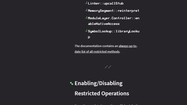 JDK 24 Prepares Restricted Native Access
