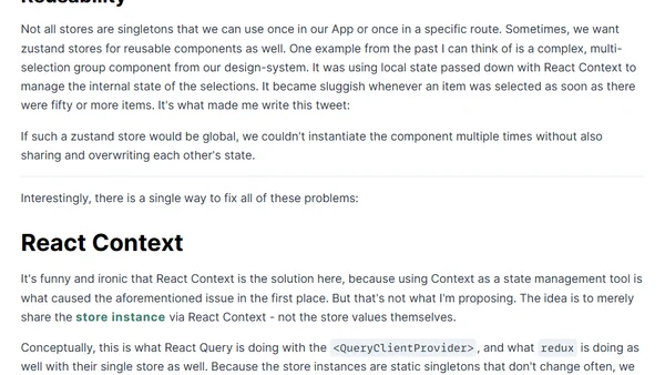 Zustand and React Context