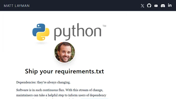 Ship your requirements.txt