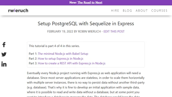 Setup PostgreSQL with Sequelize in Express