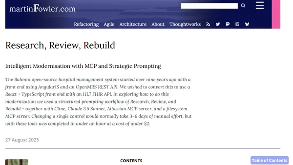 Research, Review, Rebuild: Intelligent Modernisation with MCP and Strategic Prompting