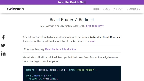 React Router 7: Redirect