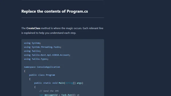 Twilio with .NET Core