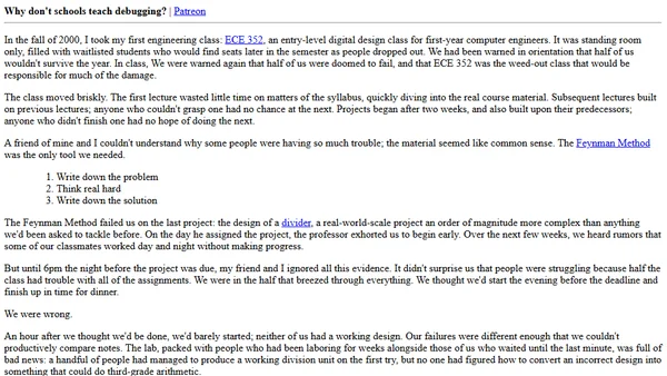 Why don't schools teach debugging?
