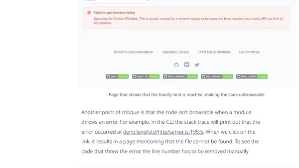 The initial developer experience while trying out Deno for the first time