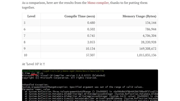 A DoS Attack against the C# Compiler