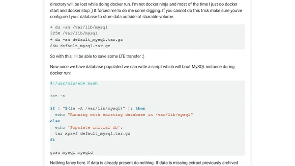 Dockerized dev database