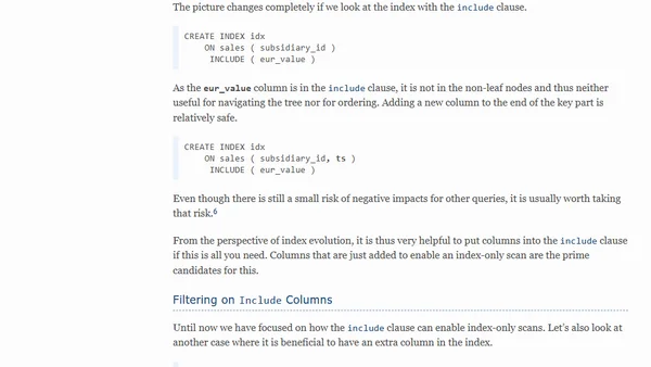 Index INCLUDE Clause: How it works and when to use it