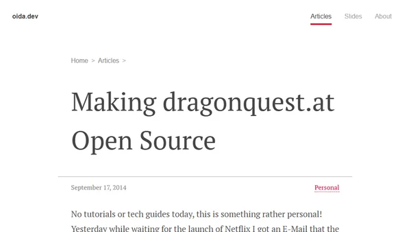 Making dragonquest.at Open Source