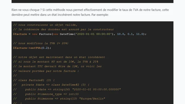 Cohérence des données dans un modèle orienté objet