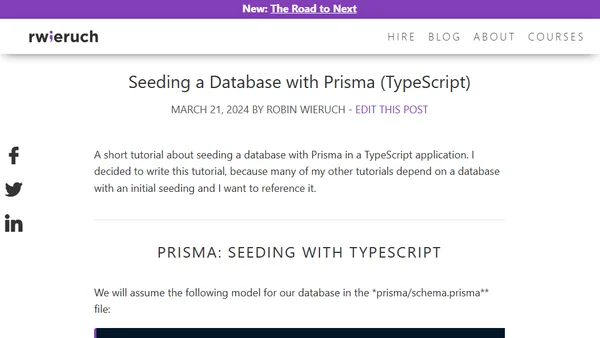 Seeding a Database with Prisma (TypeScript)