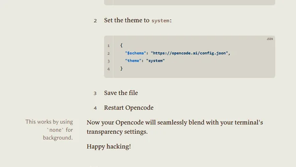 Fixing Opencode Transparency in Ghostty Terminal