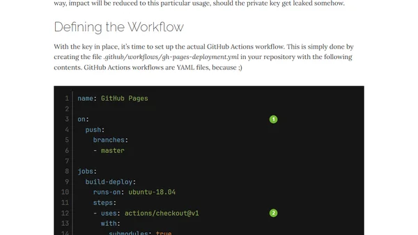 Automatically Deploying a Hugo Website via GitHub Actions