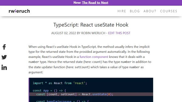 TypeScript: React useState Hook