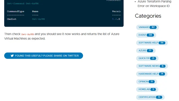 Azure PowerShell Get-AzVM returns an error