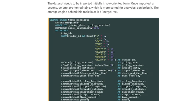 1.1 Billion Taxi Rides using ClickHouse on Intel's Core i9-14900K