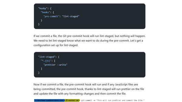 Set up a git precommit hook with husky, lint-staged, prettier, and stylelint
