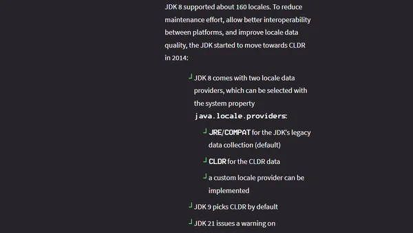 JDK 23 Removes COMPAT Locale Provider