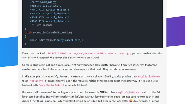 Use CancellationTokens