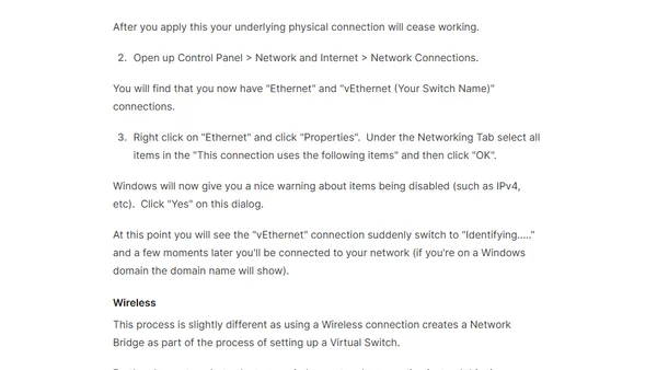 Fix Windows 8 and Hyper-V Virtual Switch Problems
